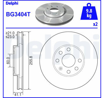 Brzdový kotúč DELPHI BG3404T