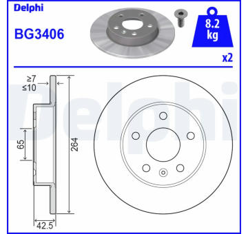 Brzdový kotouč DELPHI BG3406