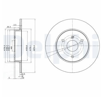 Brzdový kotouč DELPHI BG3526