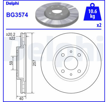 Brzdový kotouč DELPHI BG3574