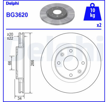 Brzdový kotouč DELPHI BG3620