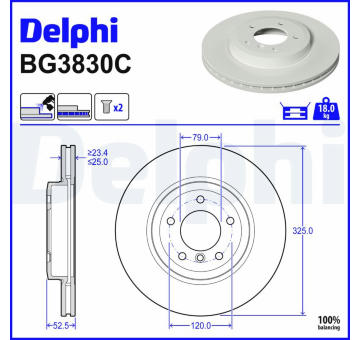 Brzdový kotúč DELPHI BG3830C