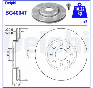 Brzdový kotúč DELPHI BG4004T