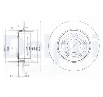 Brzdový kotouč DELPHI BG4025C