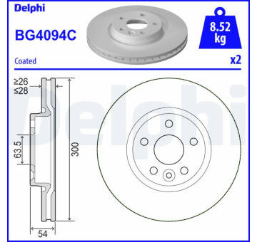 Brzdový kotouč DELPHI BG4094C