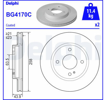 Brzdový kotouč DELPHI BG4170C