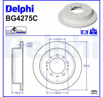 Brzdový kotouč DELPHI BG4275C