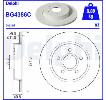 Brzdový kotouč DELPHI BG4386C