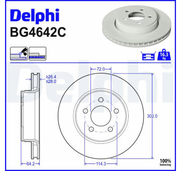 Brzdový kotouč DELPHI BG4642C