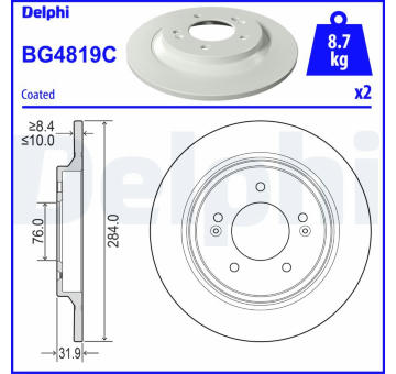 Brzdový kotouč DELPHI BG4819C