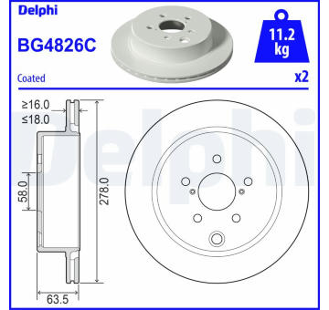 Brzdový kotouč DELPHI BG4826C