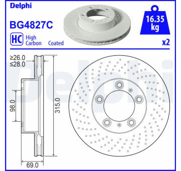 Brzdový kotouč DELPHI BG4827C