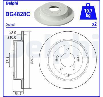 Brzdový kotouč DELPHI BG4828C