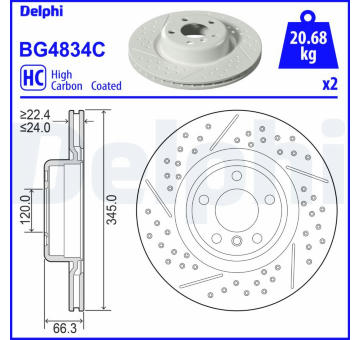 Brzdový kotouč DELPHI BG4834C