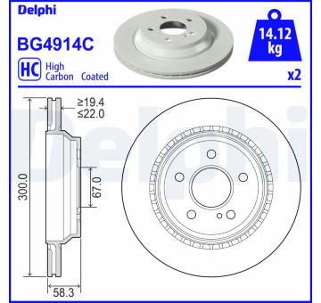 Brzdový kotouč DELPHI BG4914C