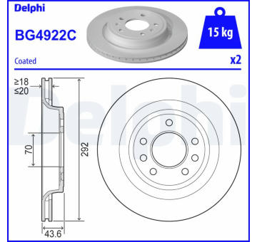 Brzdový kotouč DELPHI BG4922C