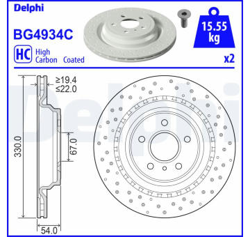 Brzdový kotouč DELPHI BG4934C