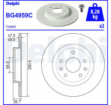 Brzdový kotouč DELPHI BG4959C