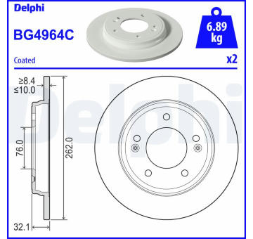 Brzdový kotouč DELPHI BG4964C