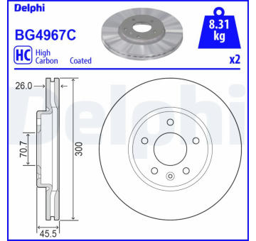 Brzdový kotouč DELPHI BG4967C