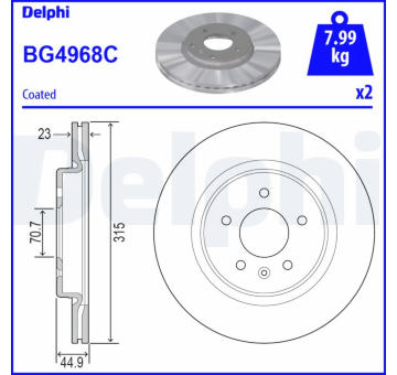 Brzdový kotouč DELPHI BG4968C