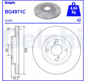 Brzdový kotouč DELPHI BG4971C