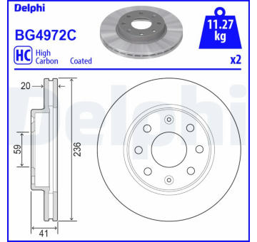 Brzdový kotouč DELPHI BG4972C