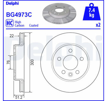 Brzdový kotouč DELPHI BG4973C