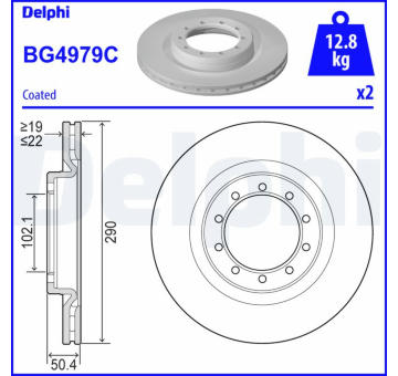 Brzdový kotouč DELPHI BG4979C