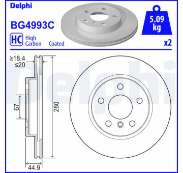 Brzdový kotouč DELPHI BG4993C