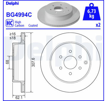 Brzdový kotouč DELPHI BG4994C