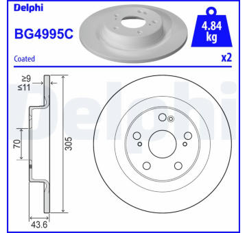 Brzdový kotouč DELPHI BG4995C