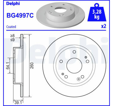 Brzdový kotouč DELPHI BG4997C