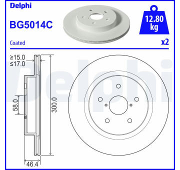 Brzdový kotouč DELPHI BG5014C