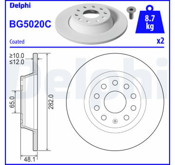 Brzdový kotouč DELPHI BG5020C