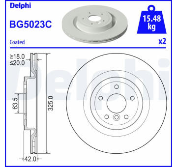 Brzdový kotouč DELPHI BG5023C