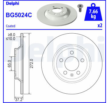 Brzdový kotouč DELPHI BG5024C