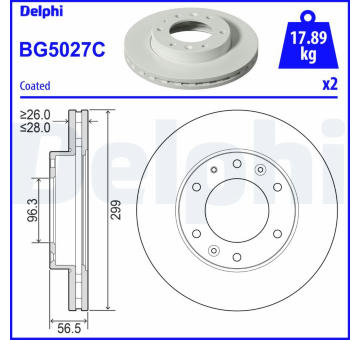 Brzdový kotouč DELPHI BG5027C