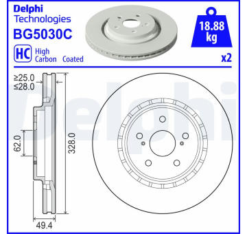 Brzdový kotouč DELPHI BG5030C