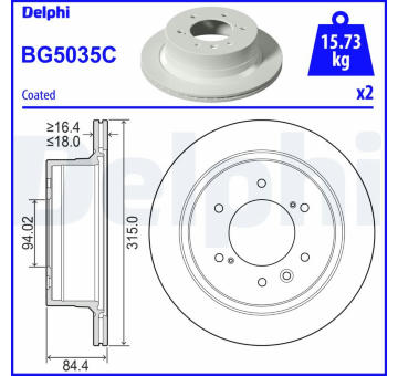 Brzdový kotouč DELPHI BG5035C