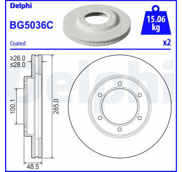 Brzdový kotouč DELPHI BG5036C