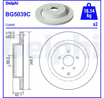 Brzdový kotouč DELPHI BG5039C