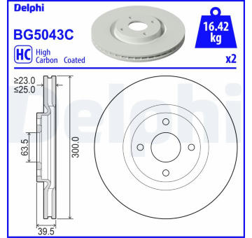 Brzdový kotouč DELPHI BG5043C