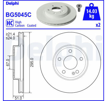 Brzdový kotouč DELPHI BG5045C