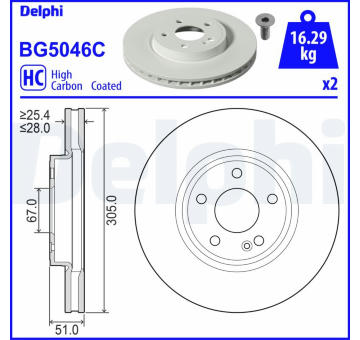 Brzdový kotouč DELPHI BG5046C