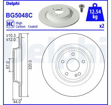 Brzdový kotouč DELPHI BG5048C