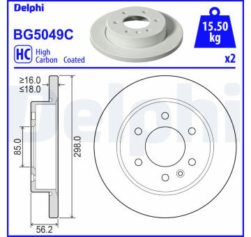 Brzdový kotouč DELPHI BG5049C