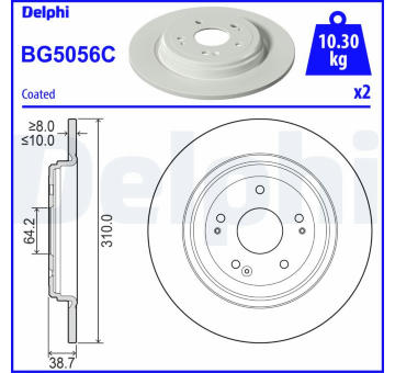 Brzdový kotouč DELPHI BG5056C