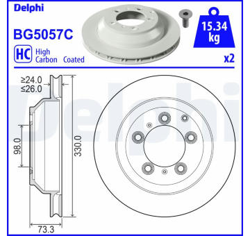 Brzdový kotouč DELPHI BG5057C