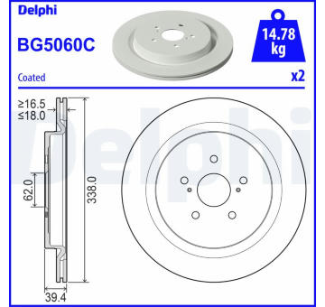 Brzdový kotouč DELPHI BG5060C